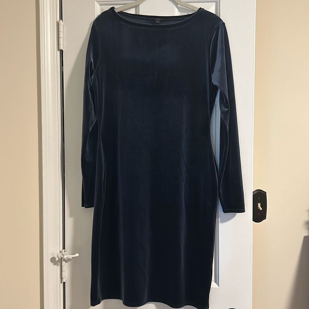 NWT J. Crew navy velvet dress
